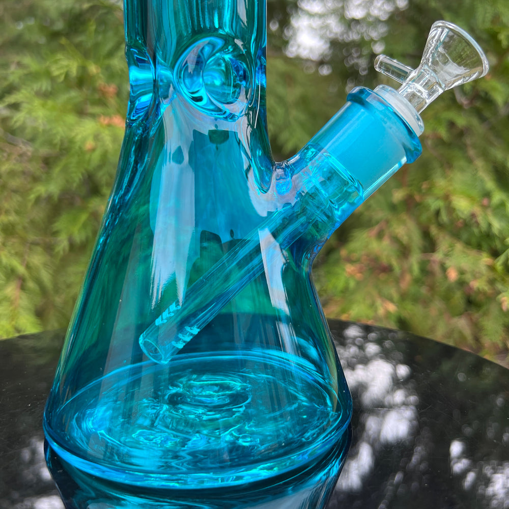 Bright Blue 10" Thick 9 mm Bong Glass Pipe TG   