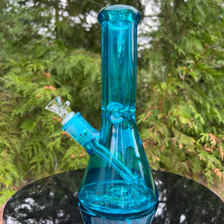 Bright Blue 10" Thick 9 mm Bong Glass Pipe TG   