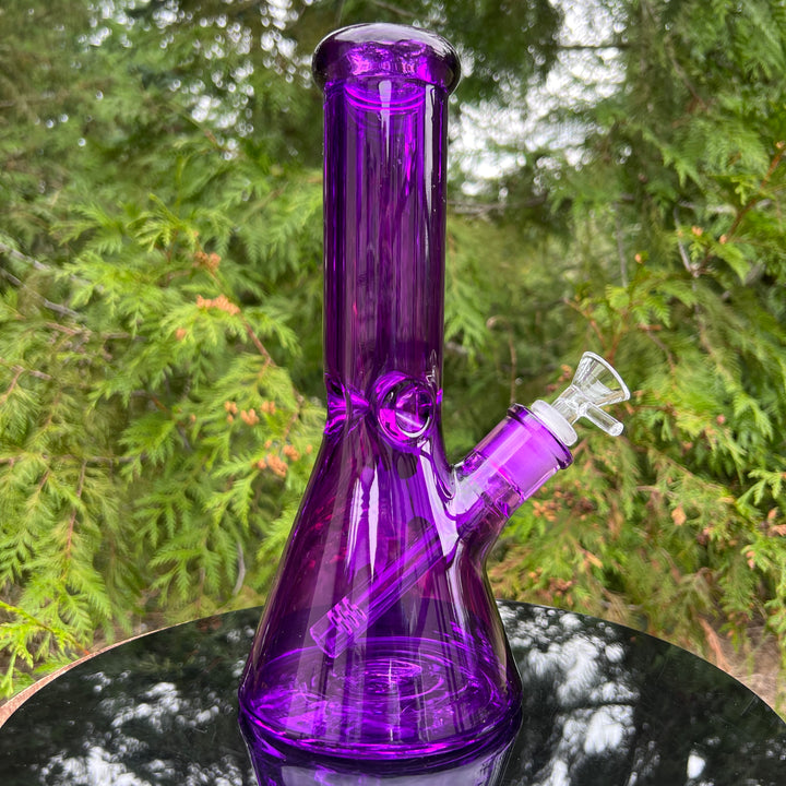 Bright Purple 10" Thick 9 mm Bong Glass Pipe TG   