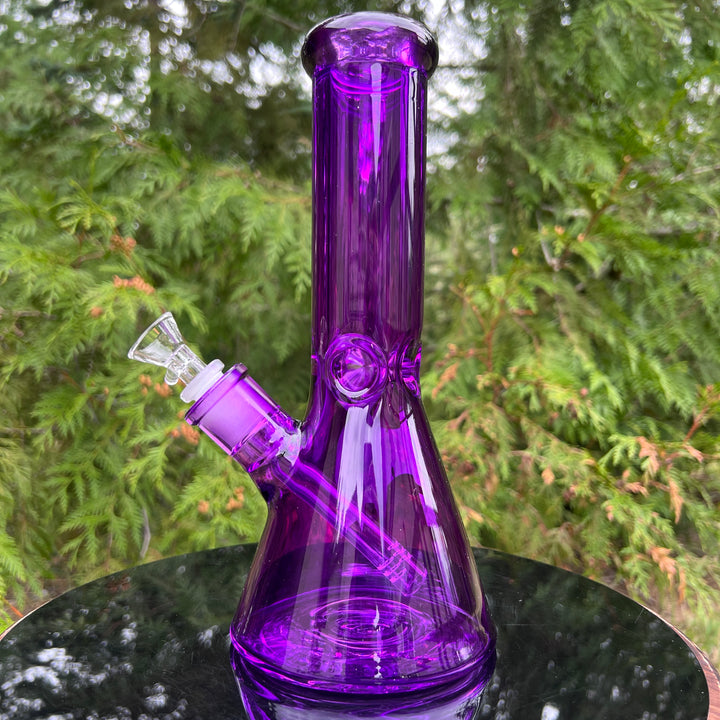 Bright Purple 10" Thick 9 mm Bong Glass Pipe TG   