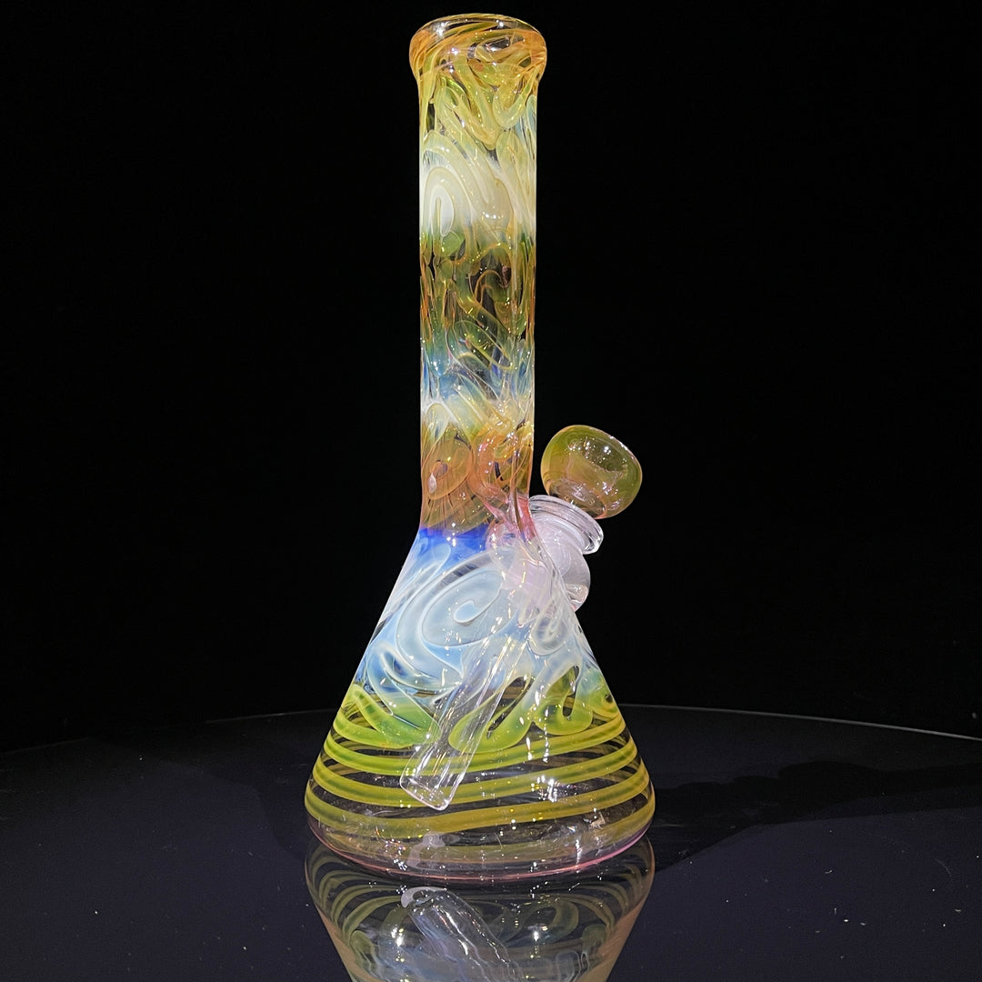 9" Fumed Squiggle Beaker Bong Glass Pipe Mary Jane's Glass