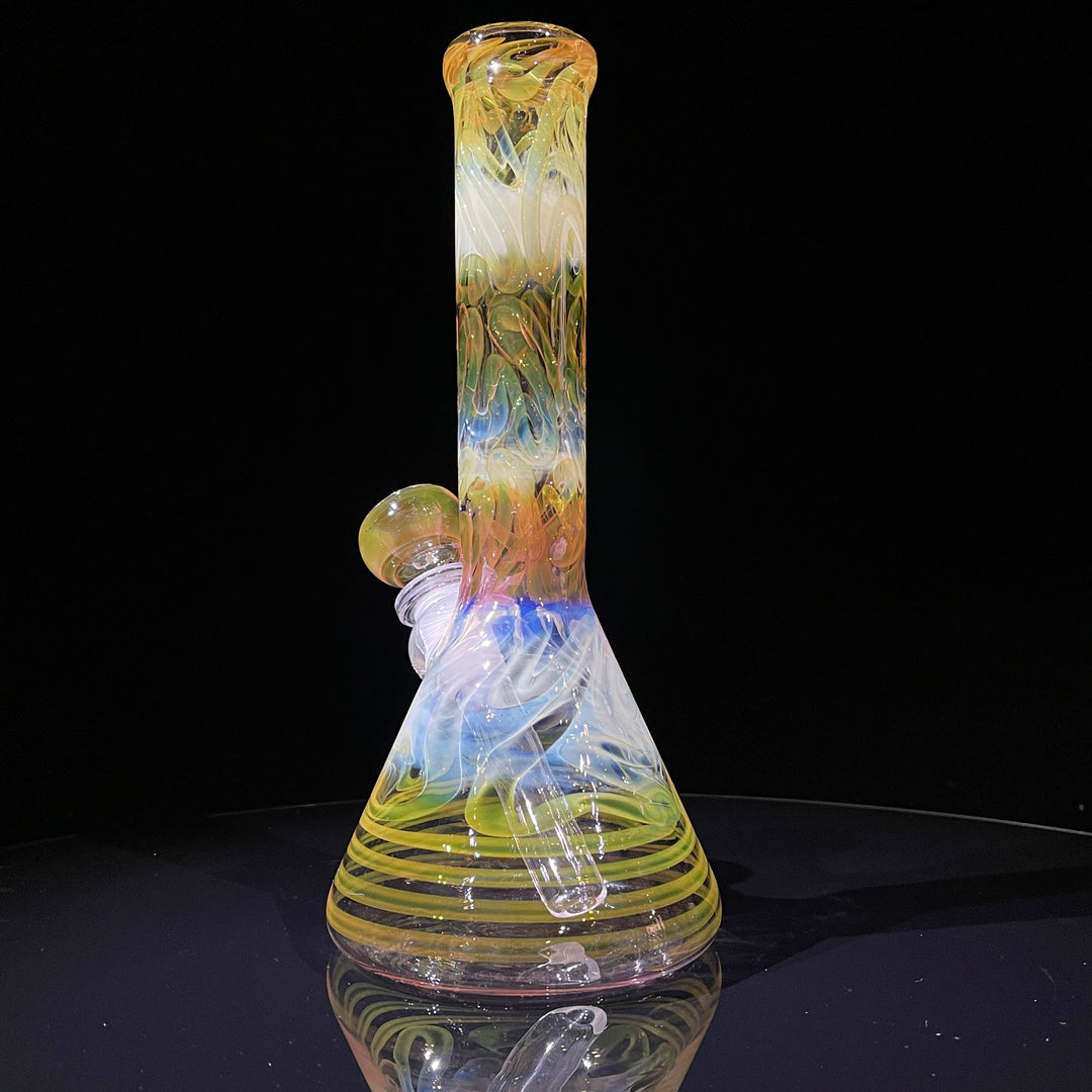 9" Fumed Squiggle Beaker Bong Glass Pipe Mary Jane's Glass