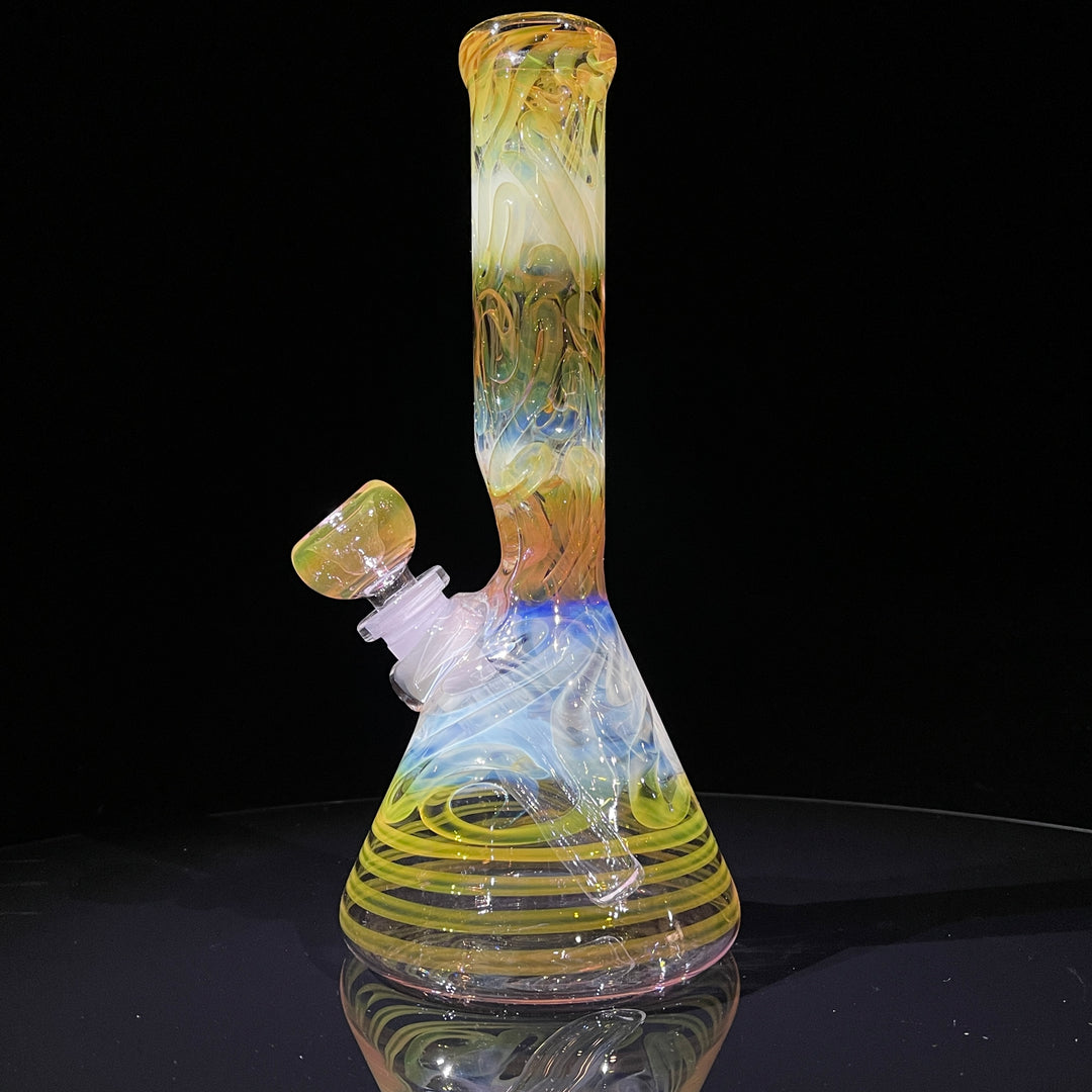 9" Fumed Squiggle Beaker Bong Glass Pipe Mary Jane's Glass