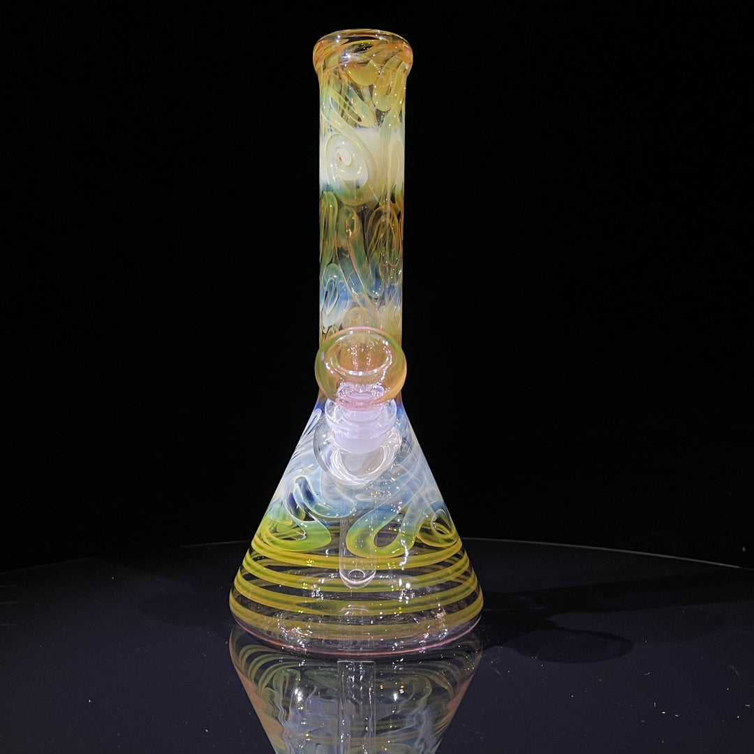 9" Fumed Squiggle Beaker Bong Glass Pipe Mary Jane's Glass