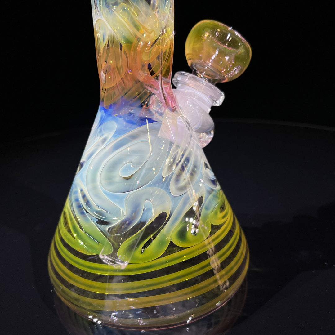 9" Fumed Squiggle Beaker Bong Glass Pipe Mary Jane's Glass