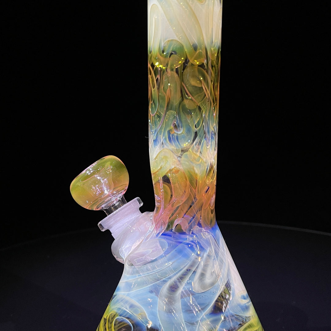 9" Fumed Squiggle Beaker Bong Glass Pipe Mary Jane's Glass