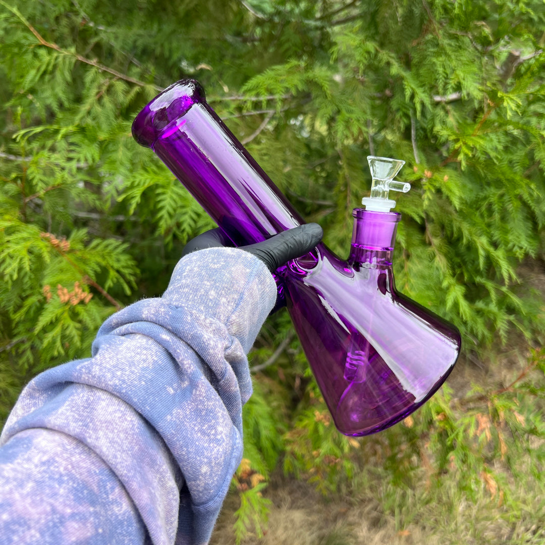 Bright Purple 10" Thick 9 mm Bong Glass Pipe TG   