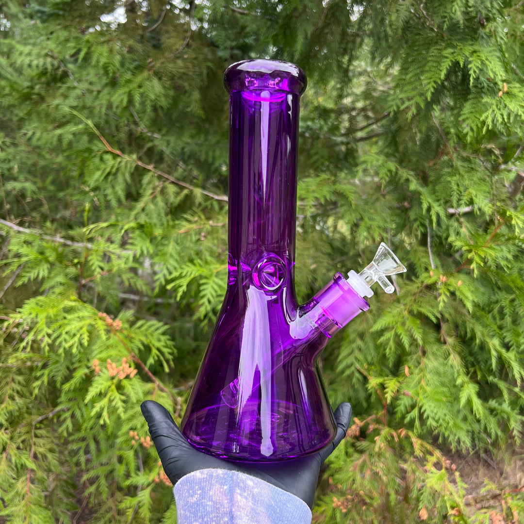 Bright Purple 10" Thick 9 mm Bong Glass Pipe TG   