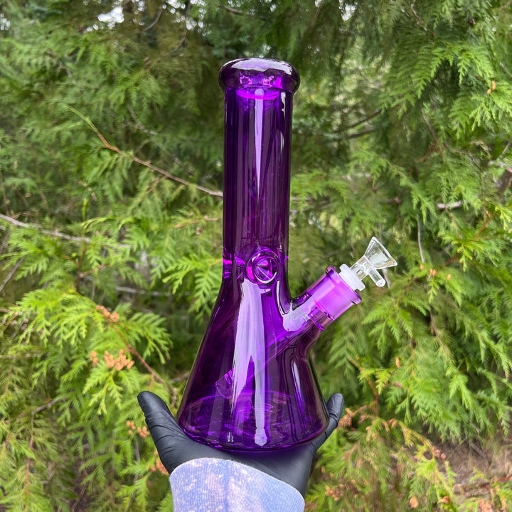 Bright Purple 10" Thick 9 mm Bong Glass Pipe TG   