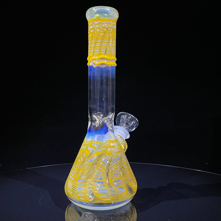 9" Color Rake Beaker Bong Glass Pipe Mary Jane's Glass