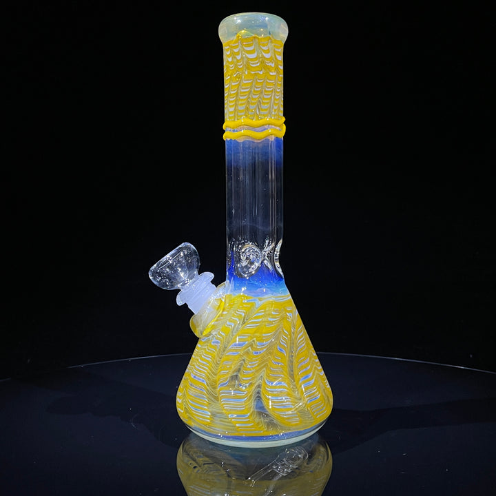 9" Color Rake Beaker Bong Glass Pipe Mary Jane's Glass