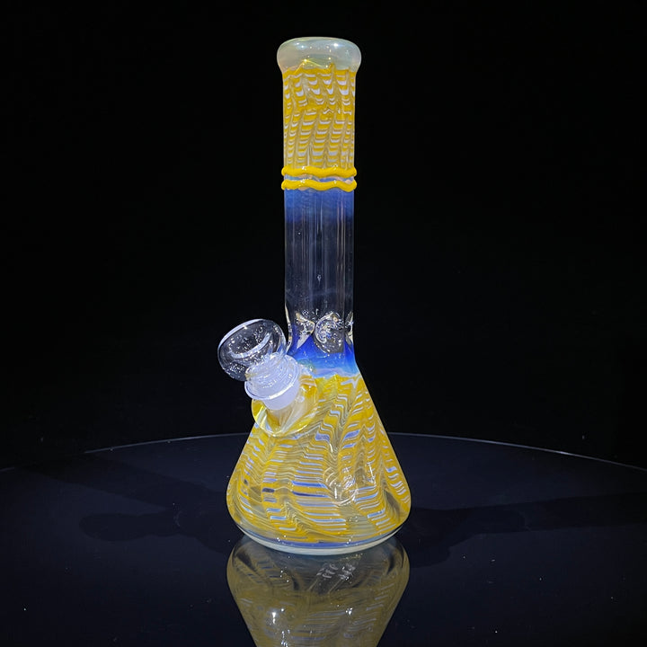 9" Color Rake Beaker Bong Glass Pipe Mary Jane's Glass