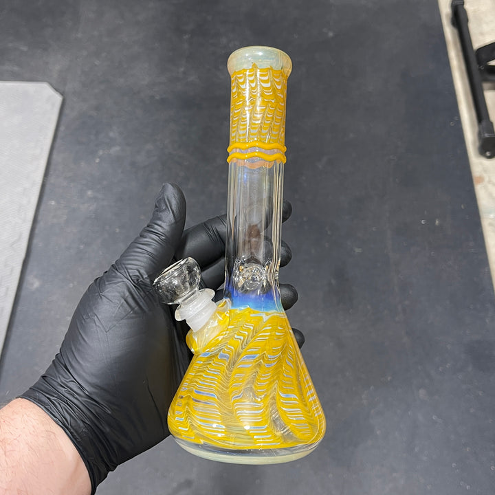 9" Color Rake Beaker Bong Glass Pipe Mary Jane's Glass