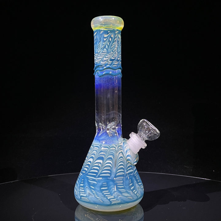 9" Color Rake Beaker Bong Glass Pipe Mary Jane's Glass