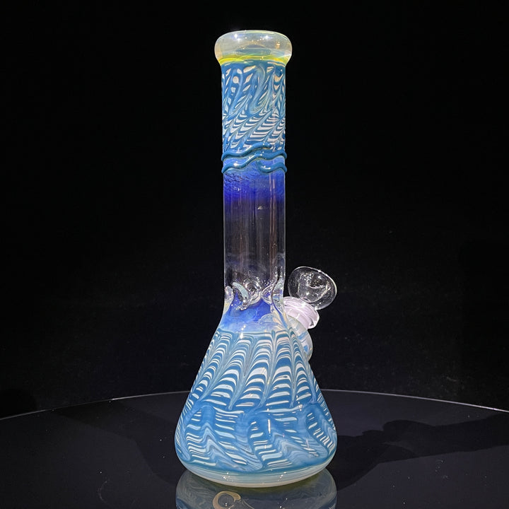 9" Color Rake Beaker Bong Glass Pipe Mary Jane's Glass