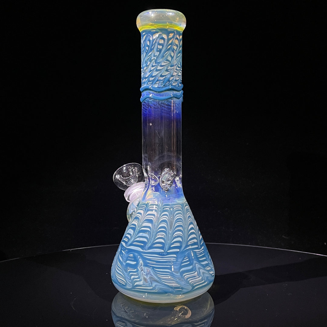 9" Color Rake Beaker Bong Glass Pipe Mary Jane's Glass