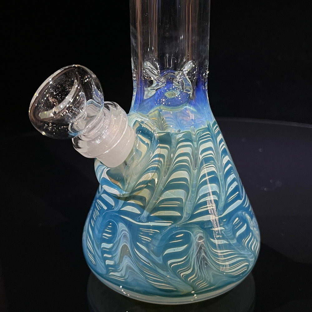 9" Color Rake Beaker Bong Glass Pipe Mary Jane's Glass