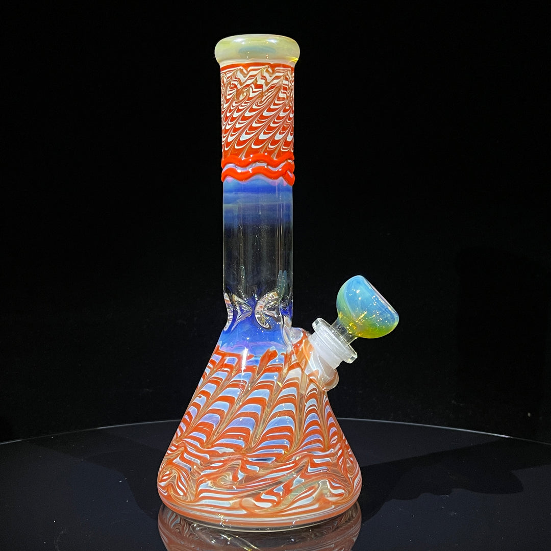 9" Color Rake Beaker Bong Glass Pipe Mary Jane's Glass