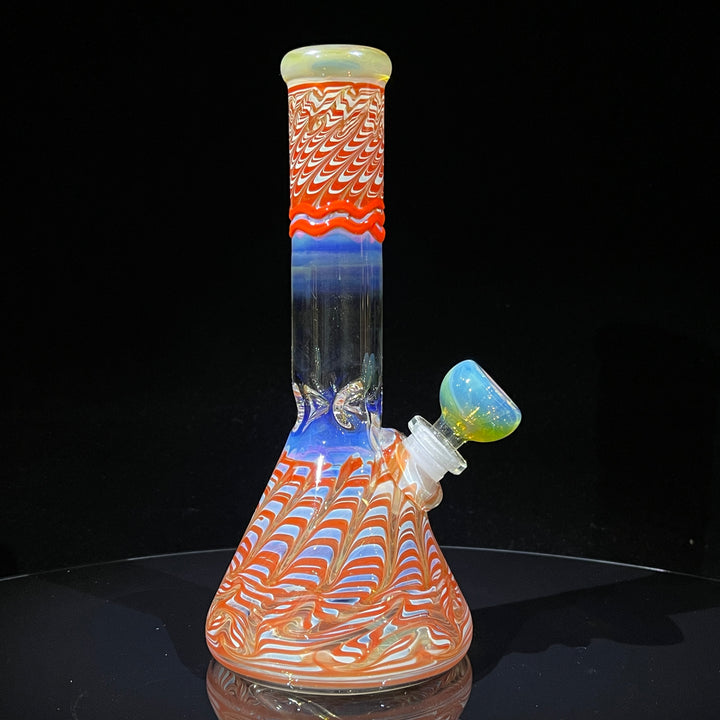 9" Color Rake Beaker Bong Glass Pipe Mary Jane's Glass