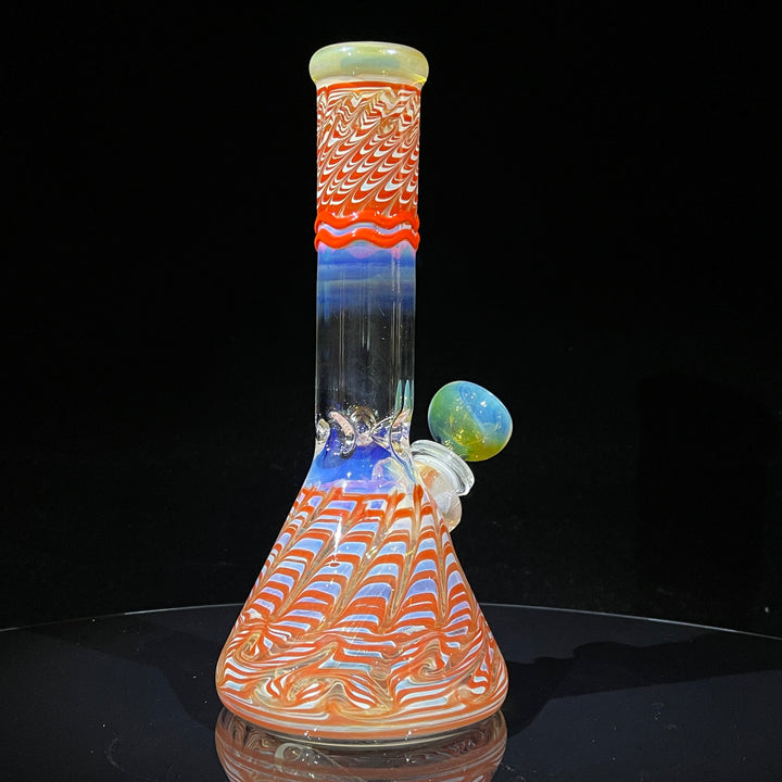 9" Color Rake Beaker Bong Glass Pipe Mary Jane's Glass