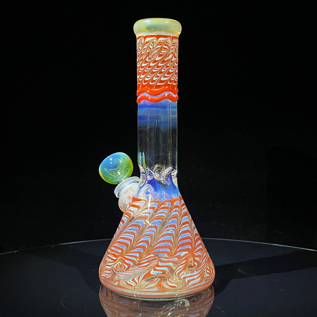 9" Color Rake Beaker Bong Glass Pipe Mary Jane's Glass