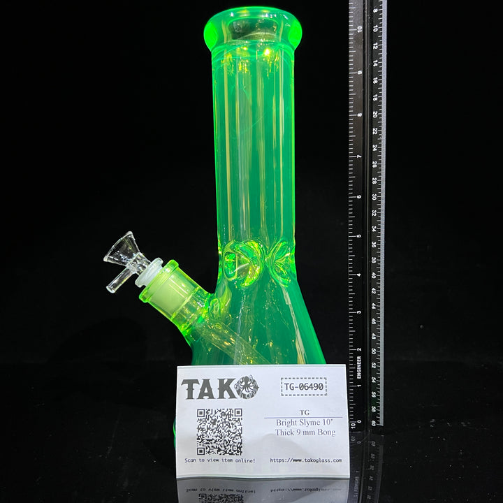 Bright Slyme 10" Thick 9 mm Bong Glass Pipe TG   