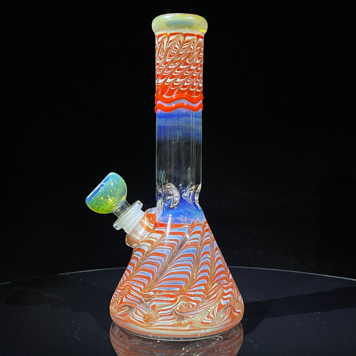 9" Color Rake Beaker Bong Glass Pipe Mary Jane's Glass