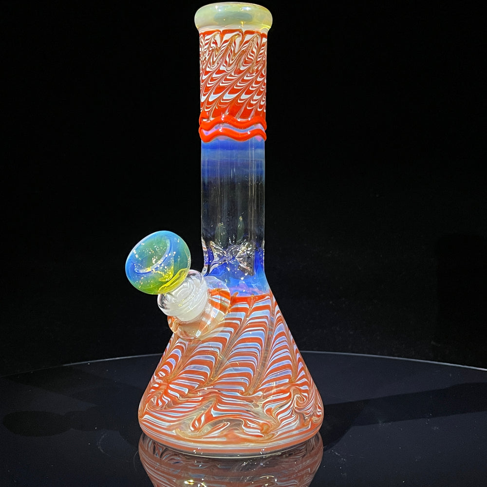 9" Color Rake Beaker Bong Glass Pipe Mary Jane's Glass