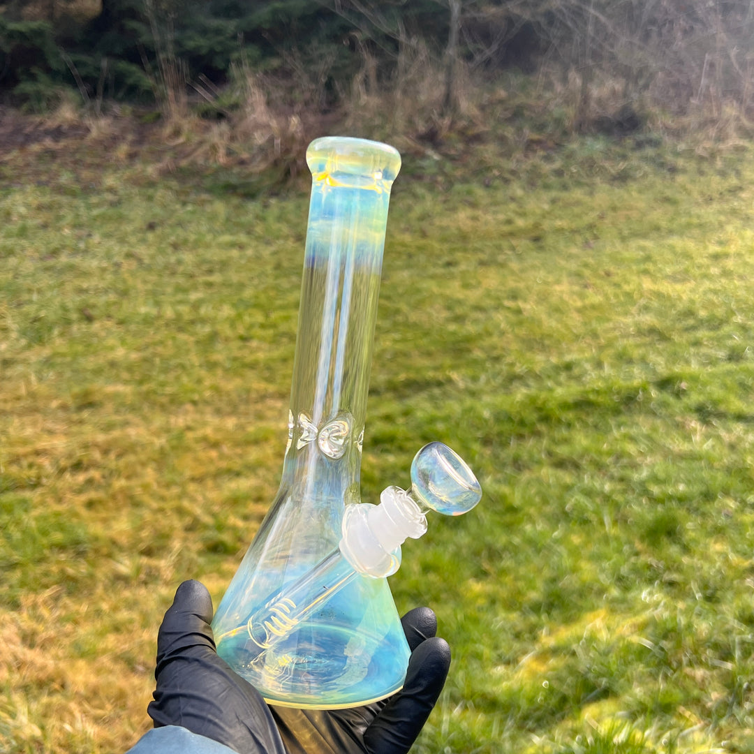 9" Fumed Beaker Bong Glass Pipe Mary Jane's Glass