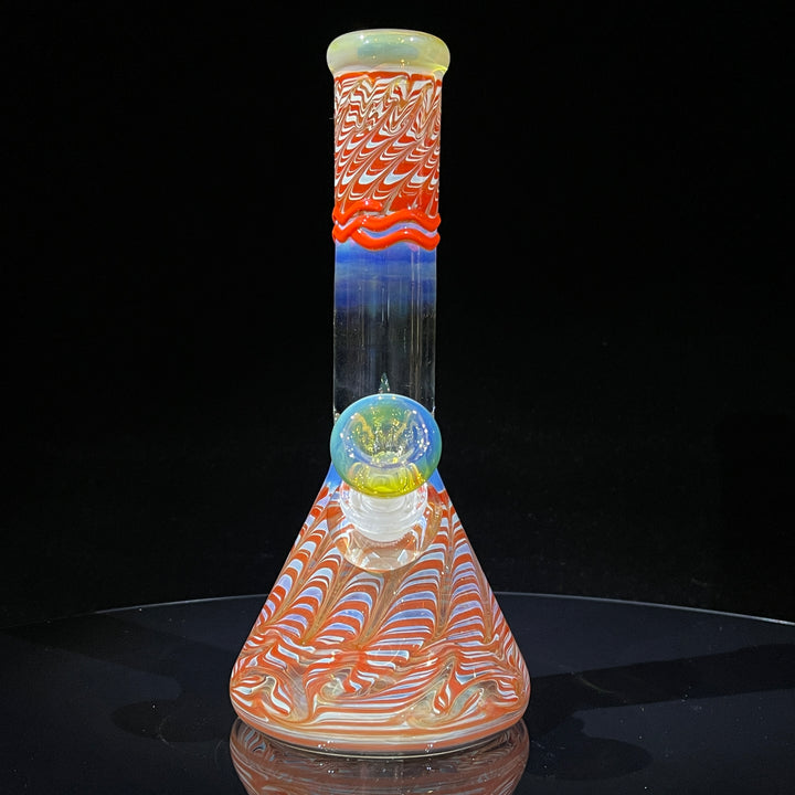 9" Color Rake Beaker Bong Glass Pipe Mary Jane's Glass