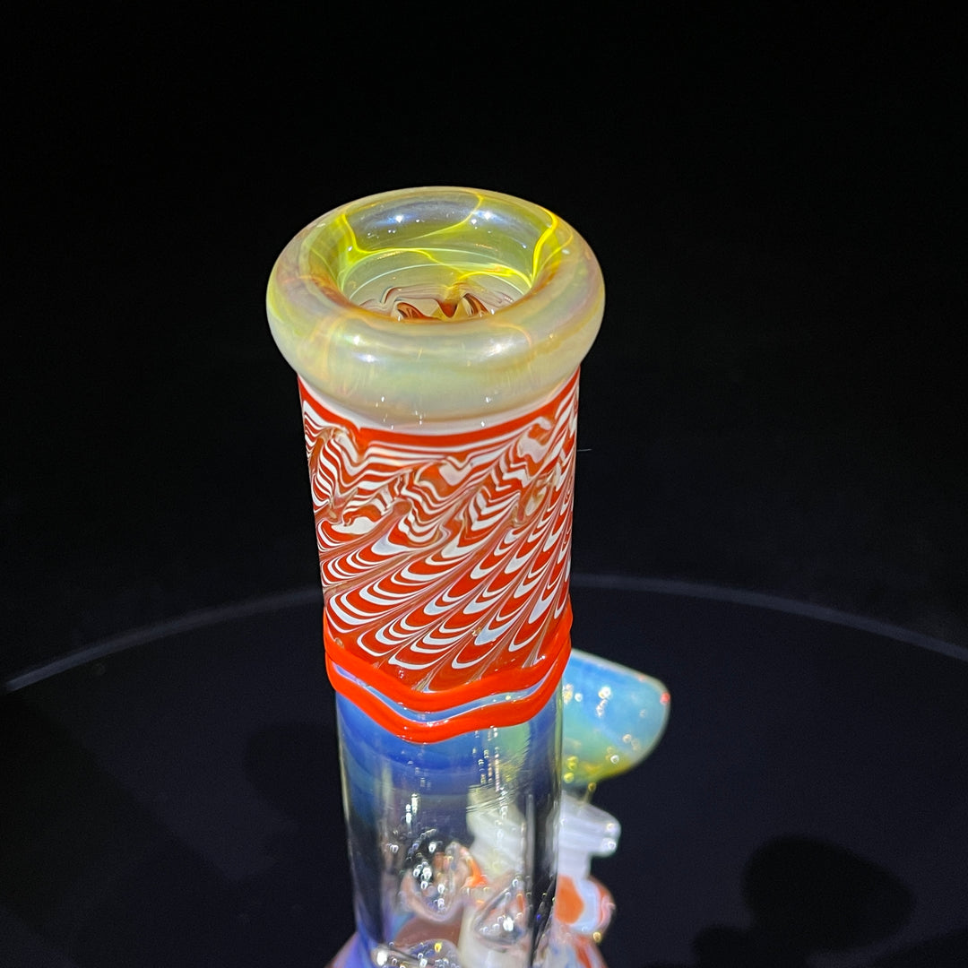 9" Color Rake Beaker Bong Glass Pipe Mary Jane's Glass