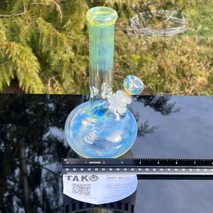 9" Fumed Bubble Bong Glass Pipe Mary Jane's Glass