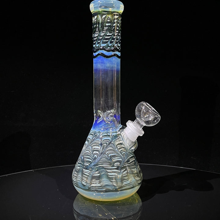 9" Color Rake Beaker Bong Glass Pipe Mary Jane's Glass