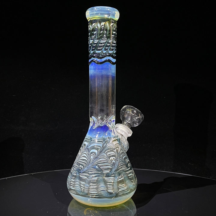 9" Color Rake Beaker Bong Glass Pipe Mary Jane's Glass