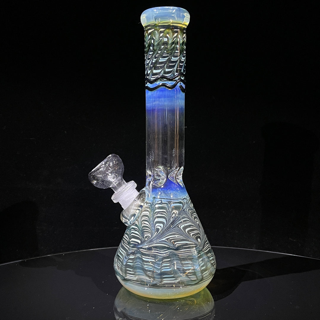 9" Color Rake Beaker Bong Glass Pipe Mary Jane's Glass