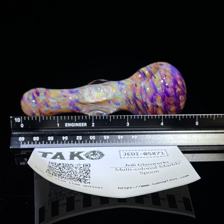 Multi-colored Marble Spoon Glass Pipe Jedi Glassworks   