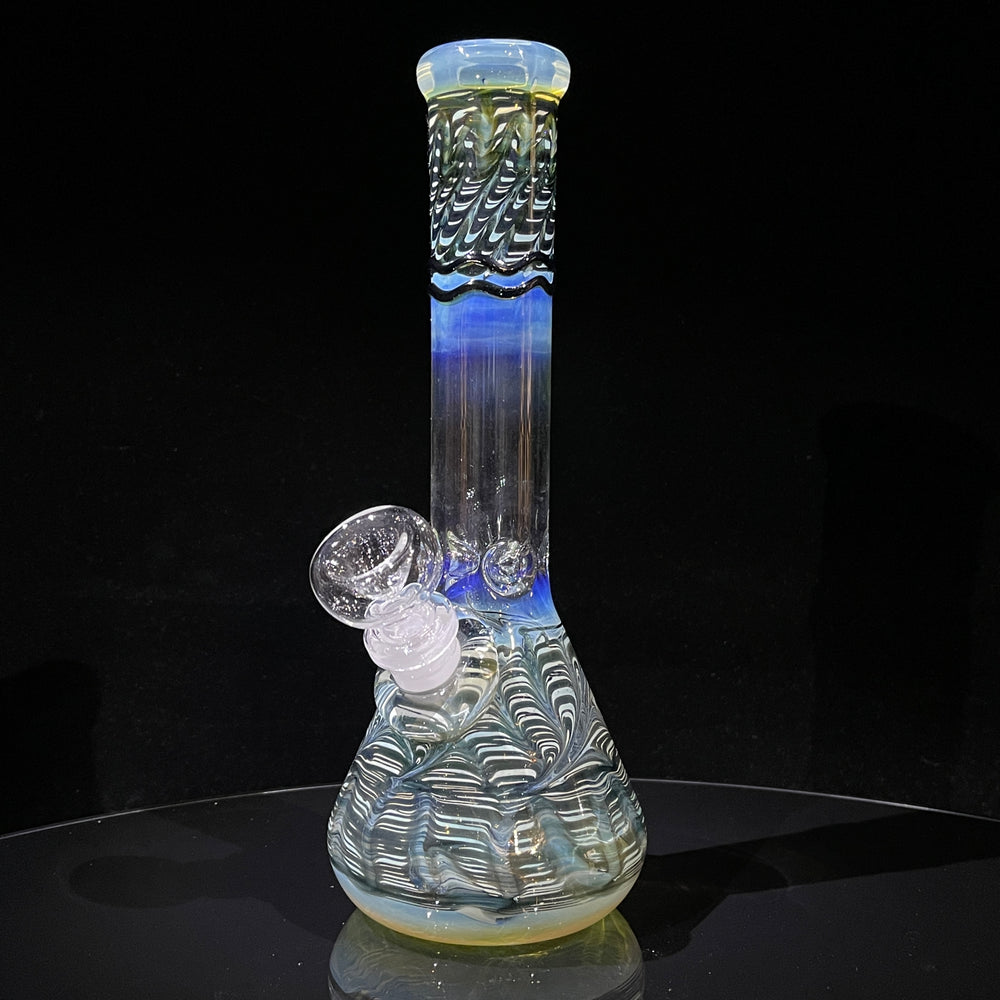 9" Color Rake Beaker Bong Glass Pipe Mary Jane's Glass