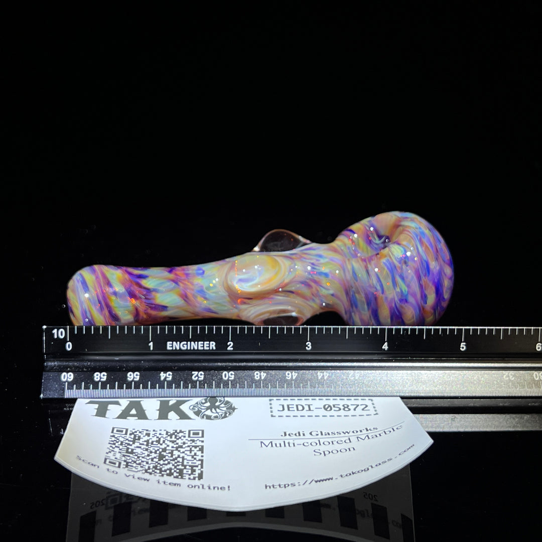 Multi-colored Marble Spoon Glass Pipe Jedi Glassworks   