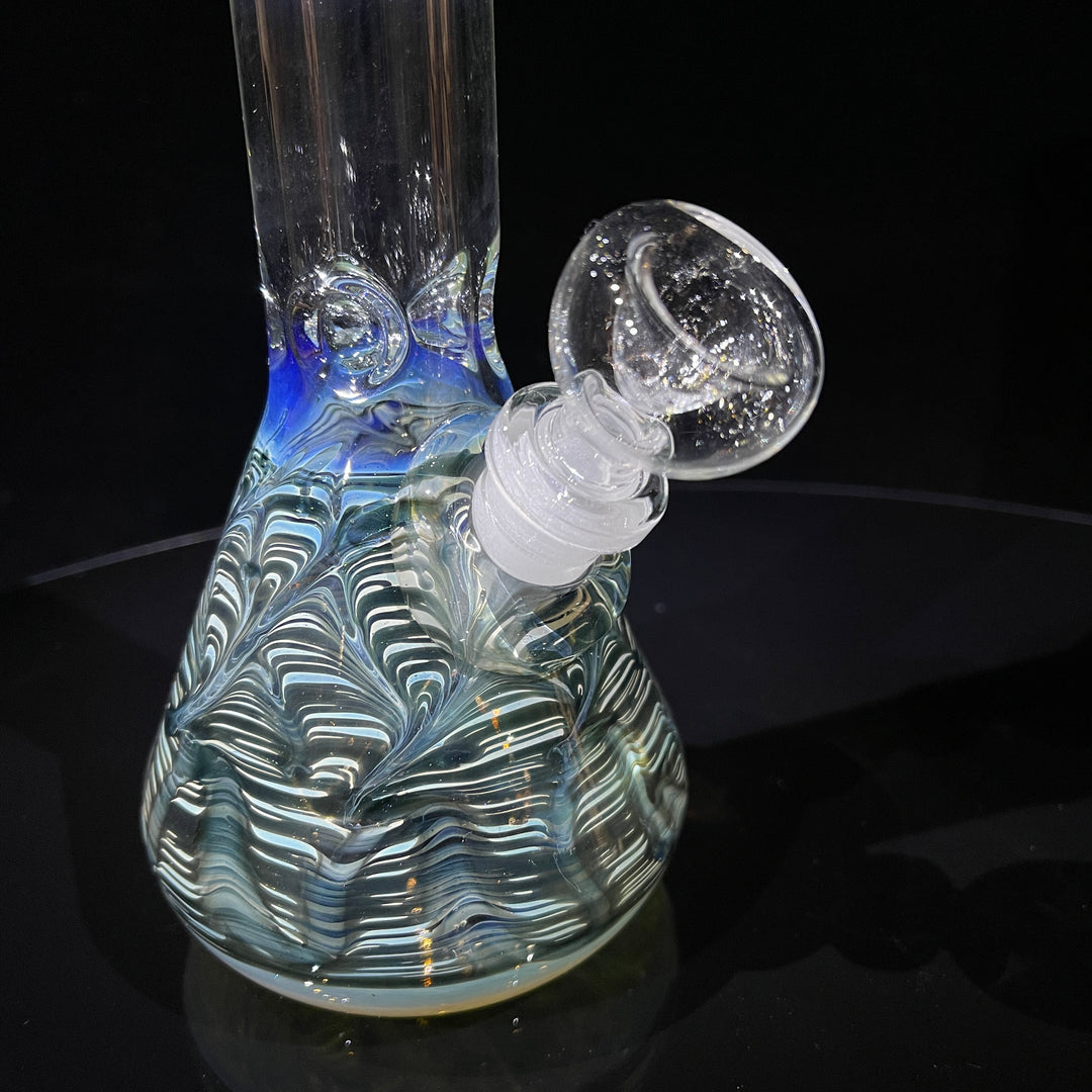 9" Color Rake Beaker Bong Glass Pipe Mary Jane's Glass