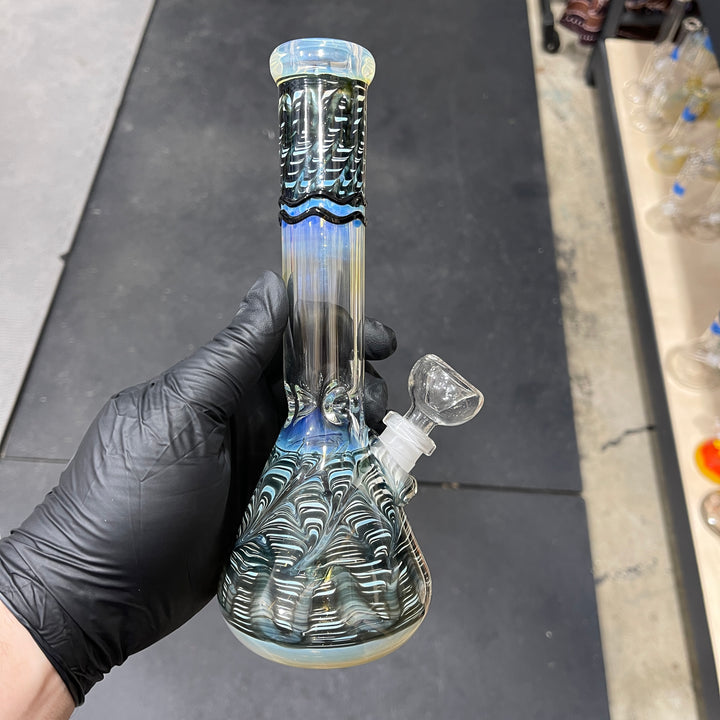 9" Color Rake Beaker Bong Glass Pipe Mary Jane's Glass