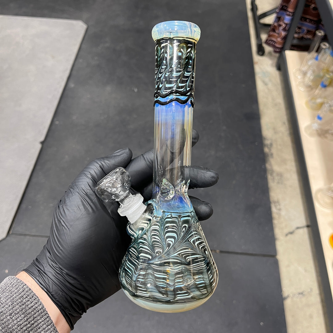 9" Color Rake Beaker Bong Glass Pipe Mary Jane's Glass