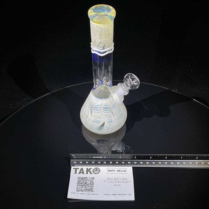 9" Color Rake Beaker Bong Glass Pipe Mary Jane's Glass