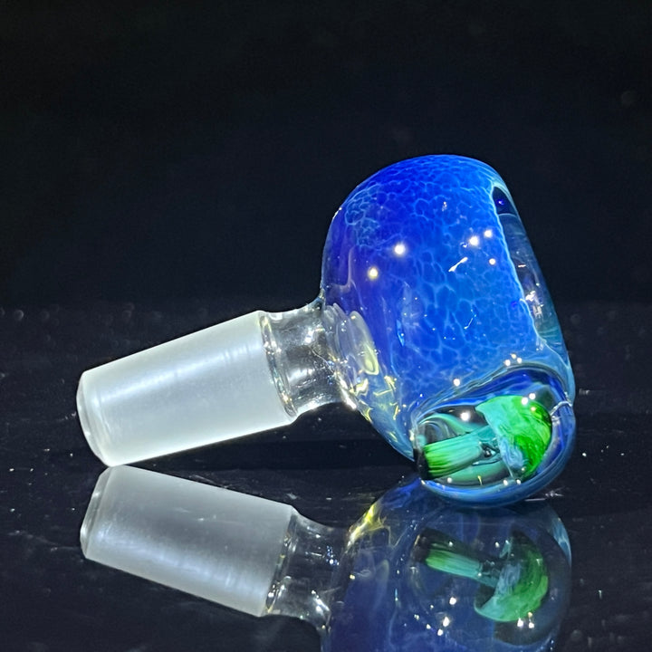 14 mm Blue Frit Mushroom PullSlide Accessory Beezy Glass   