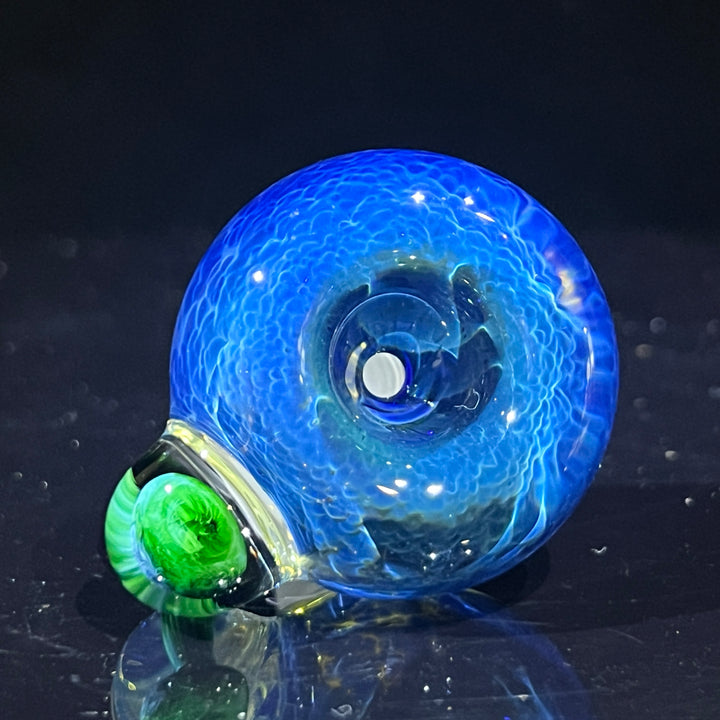 14 mm Blue Frit Mushroom PullSlide Accessory Beezy Glass   