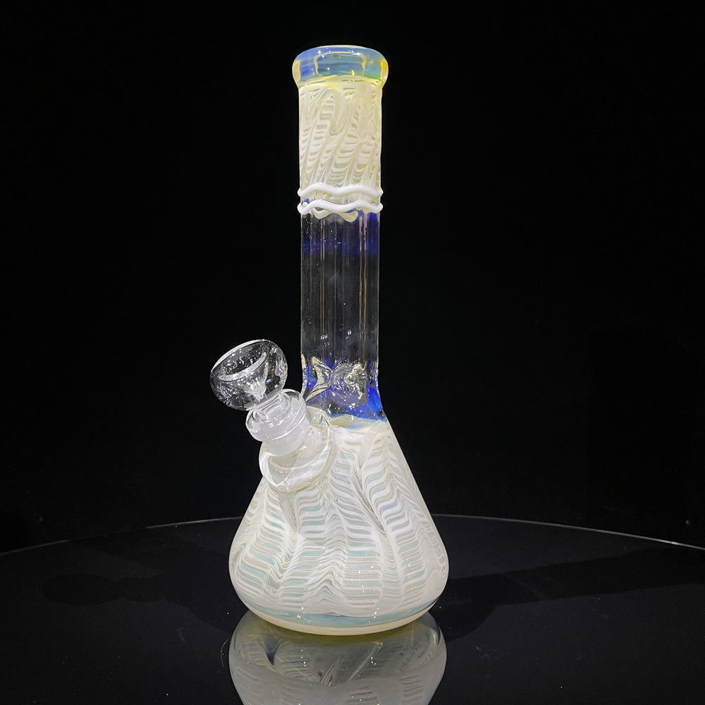 9" Color Rake Beaker Bong Glass Pipe Mary Jane's Glass