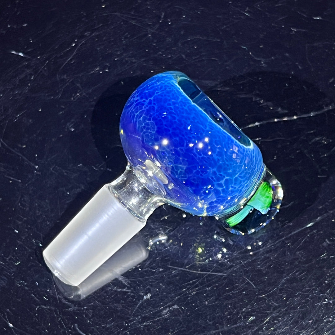 14 mm Blue Frit Mushroom PullSlide Accessory Beezy Glass   