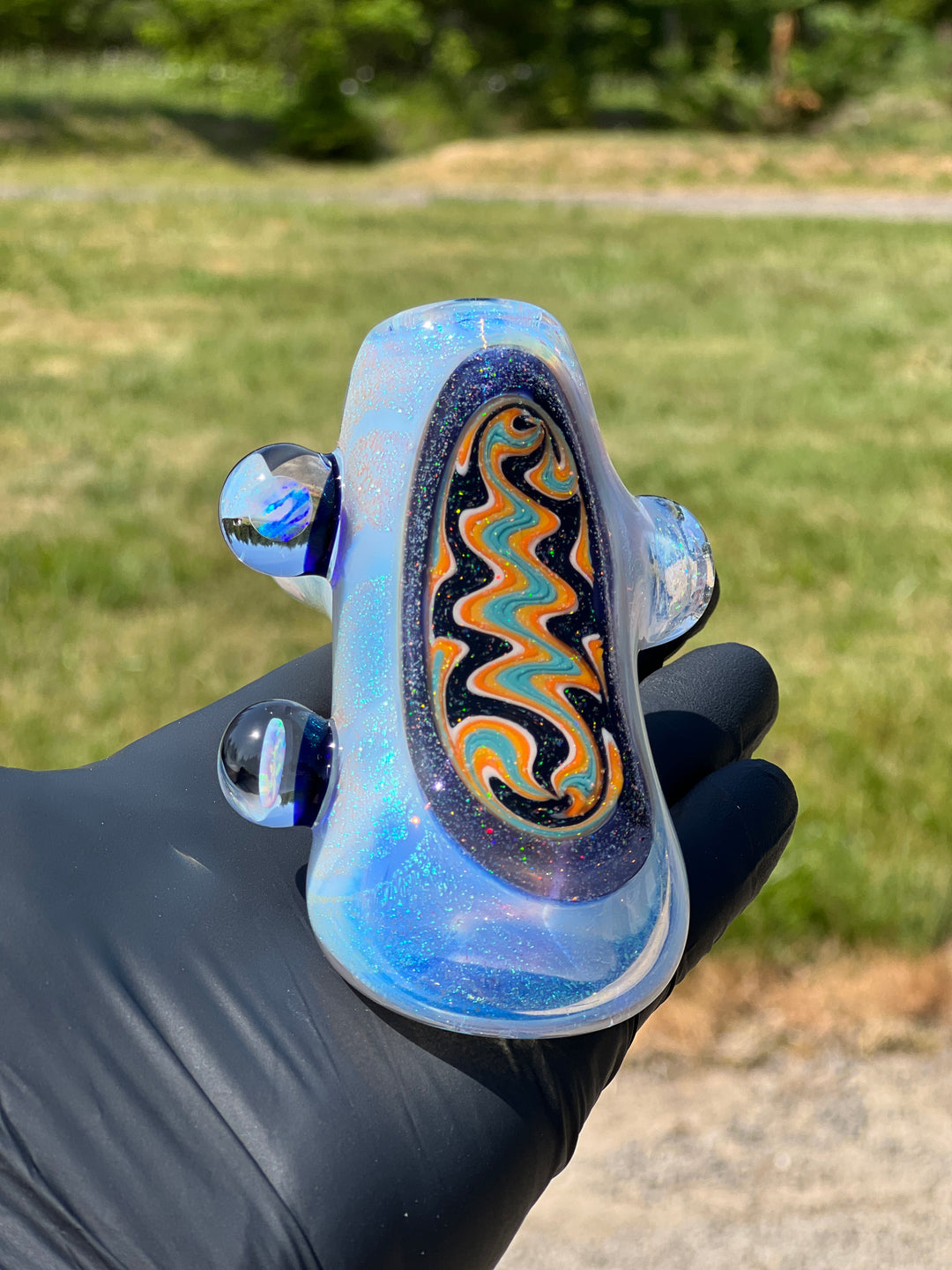 Ghost Opal Dichro Hammer Glass Pipe Tako Glass   