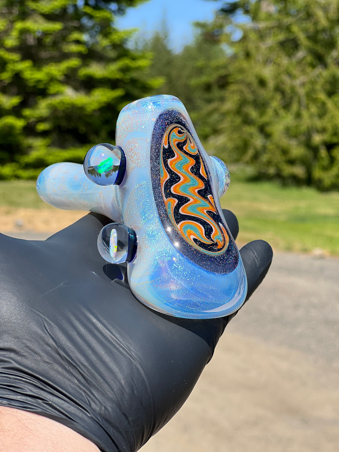 Ghost Opal Dichro Hammer Glass Pipe Tako Glass   