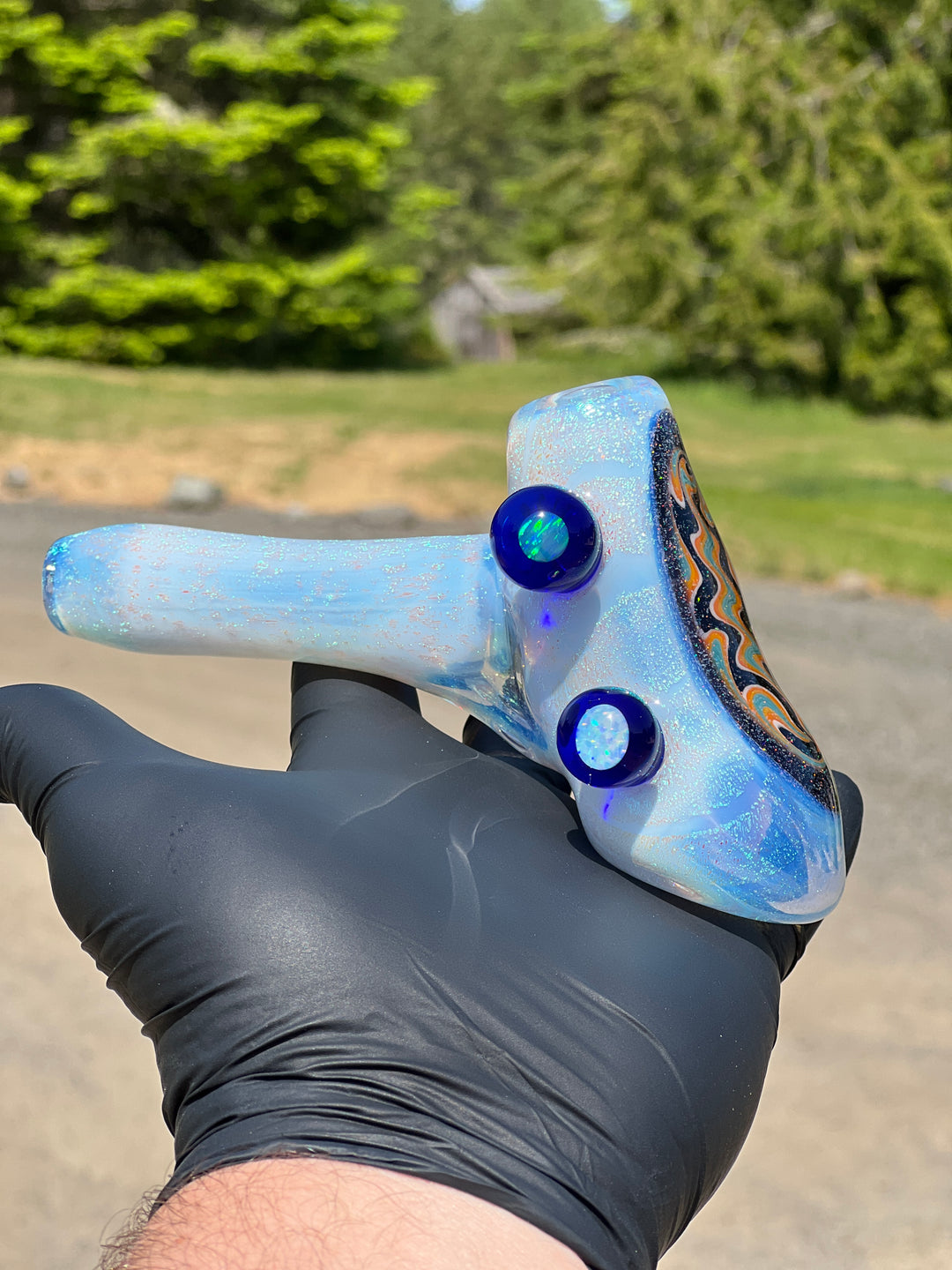 Ghost Opal Dichro Hammer Glass Pipe Tako Glass   