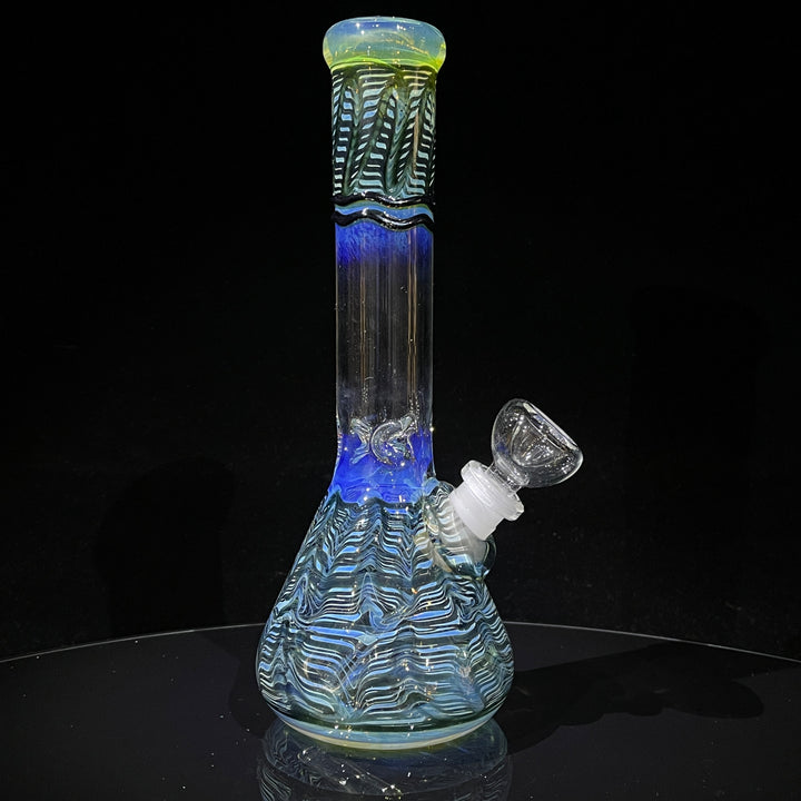 9" Color Rake Beaker Bong Glass Pipe Mary Jane's Glass